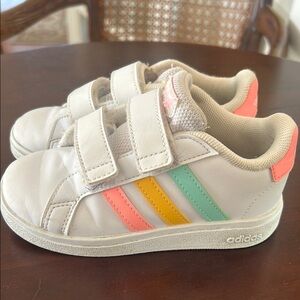 Adidas White and Rainbow kids Sneakers - US 9